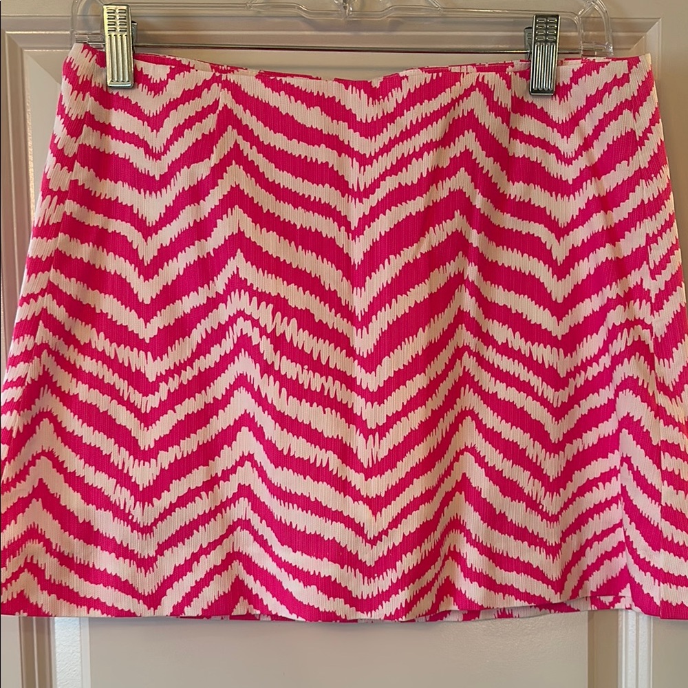 Lilly Pulitzer Pink and White A-Line Mini Skirt NWOT size 4